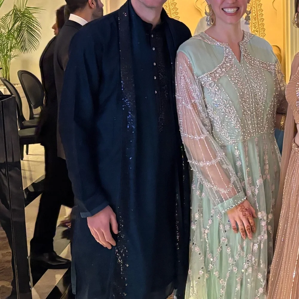 Men's Blue Kurta - Picture 9 of 16